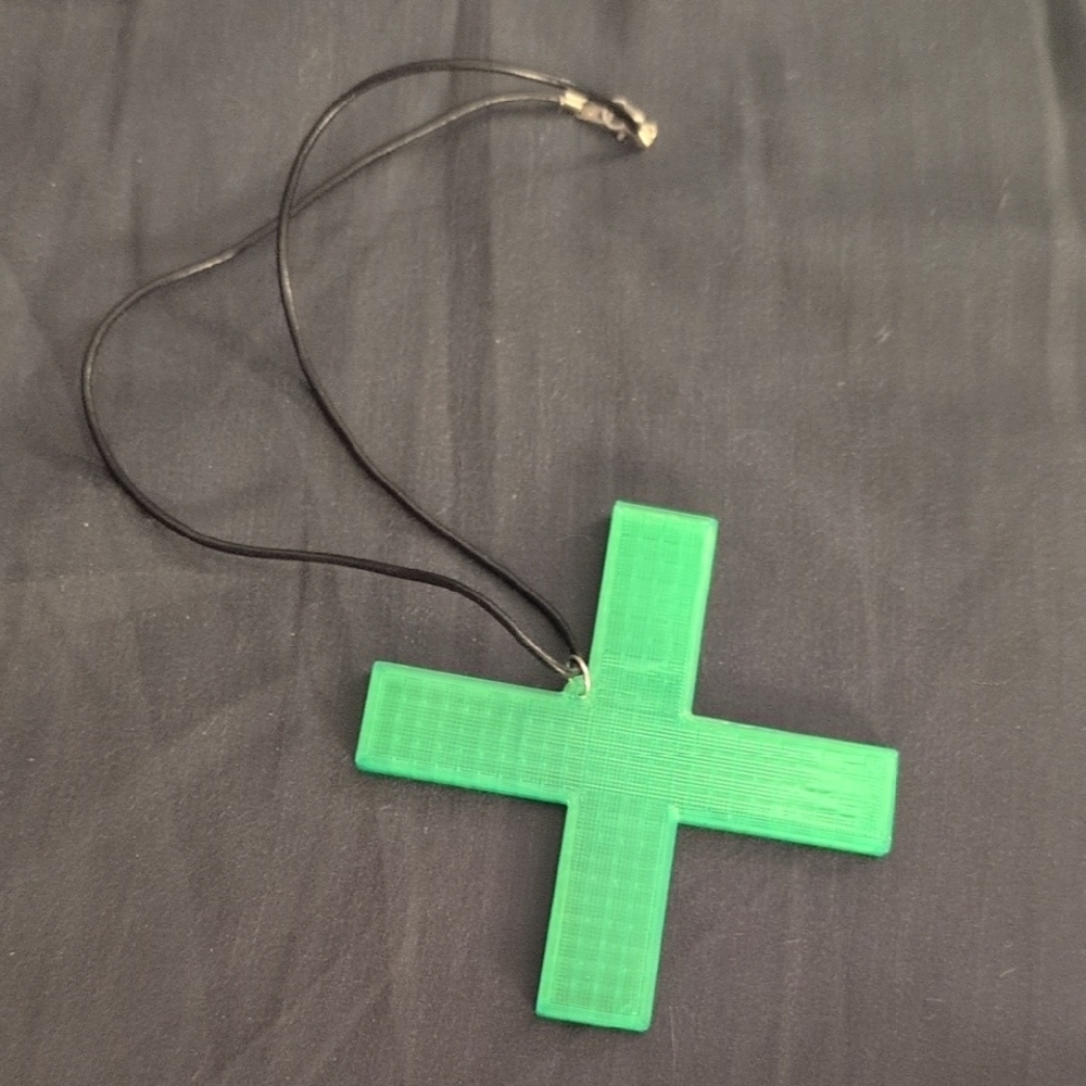 Hex Sister Green Cross Pendant Necklace
